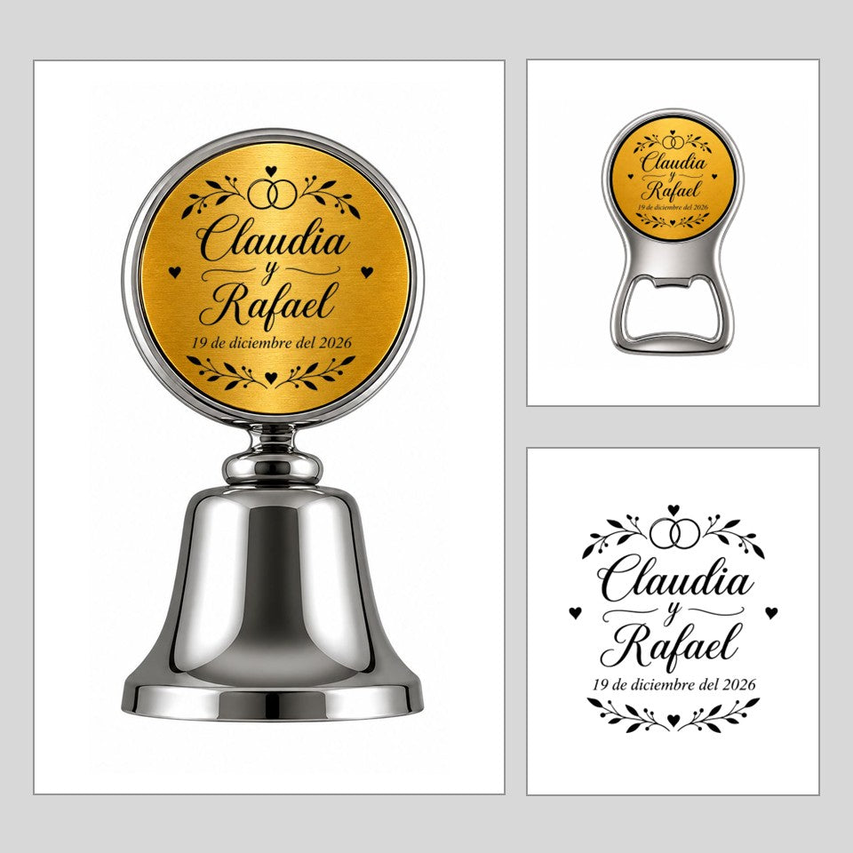 Diseño Emblema Nupcial con nombres y fecha