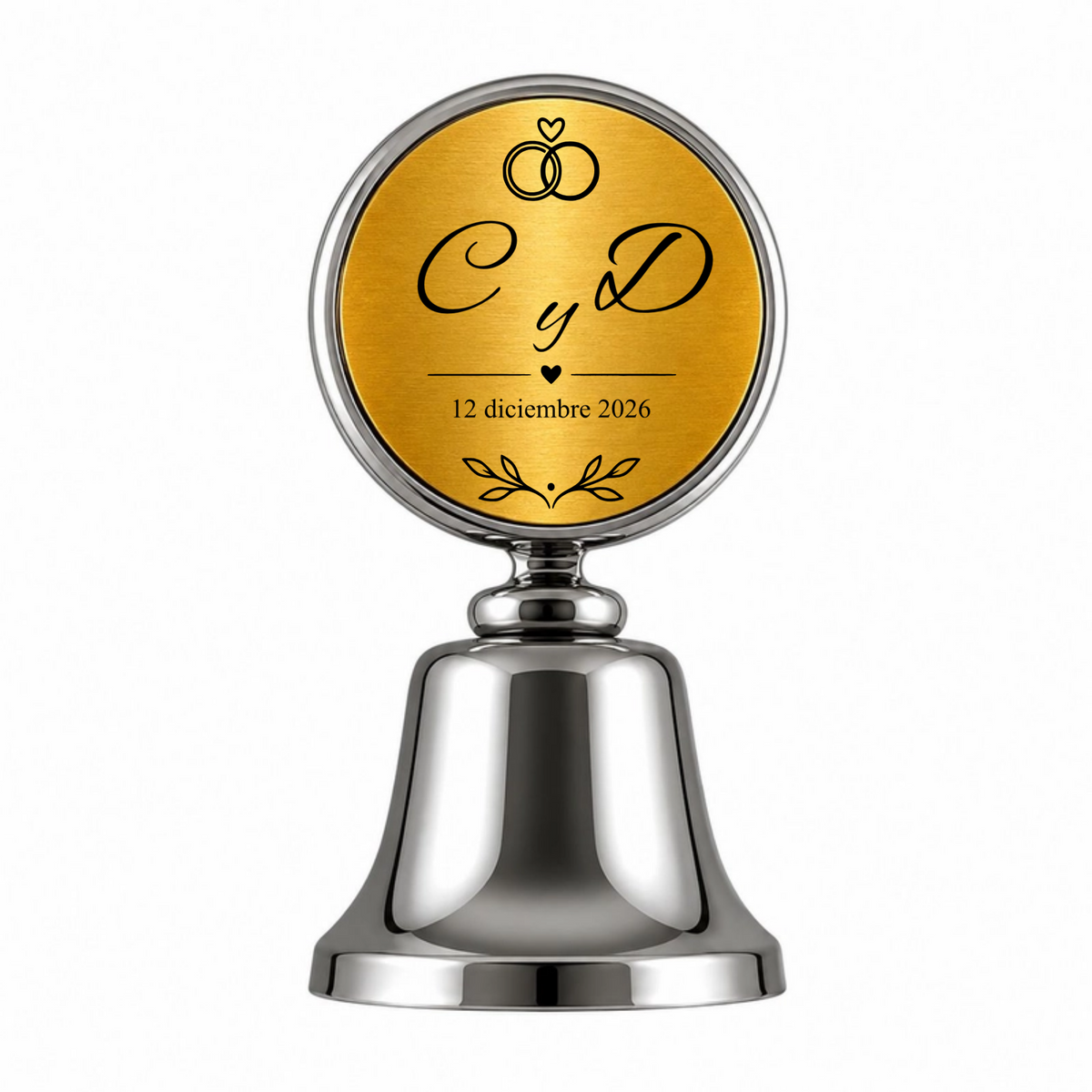 Recuerdo personalizado emblema nupcial con Iniciales y fecha. Paquete 10 piezas.