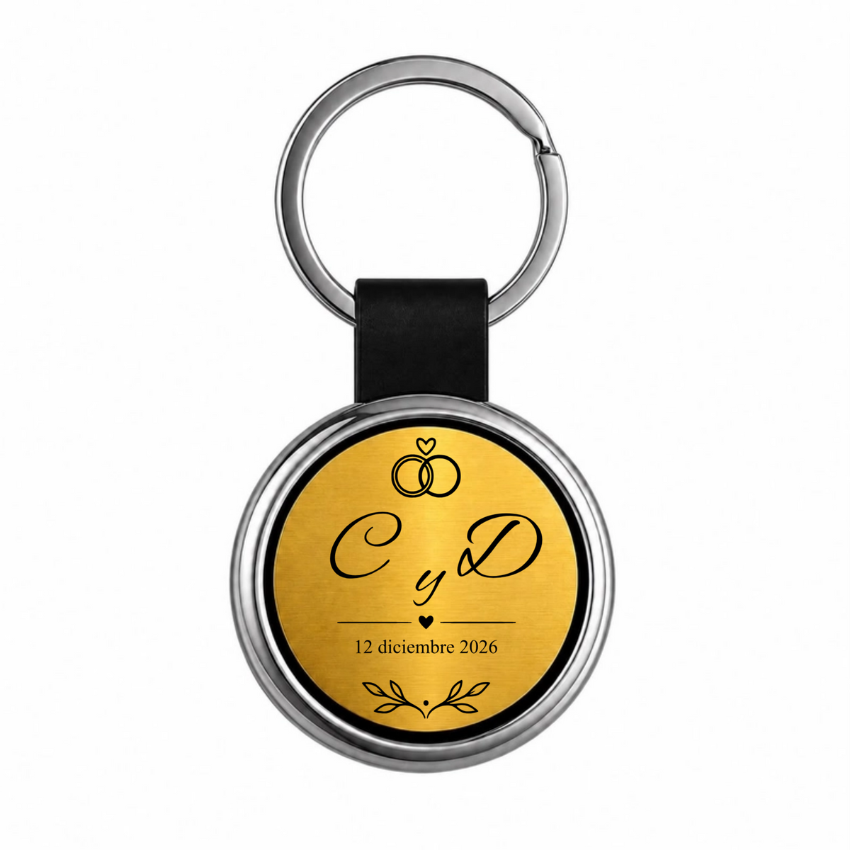 Recuerdo personalizado emblema nupcial con Iniciales y fecha. Paquete 10 piezas.