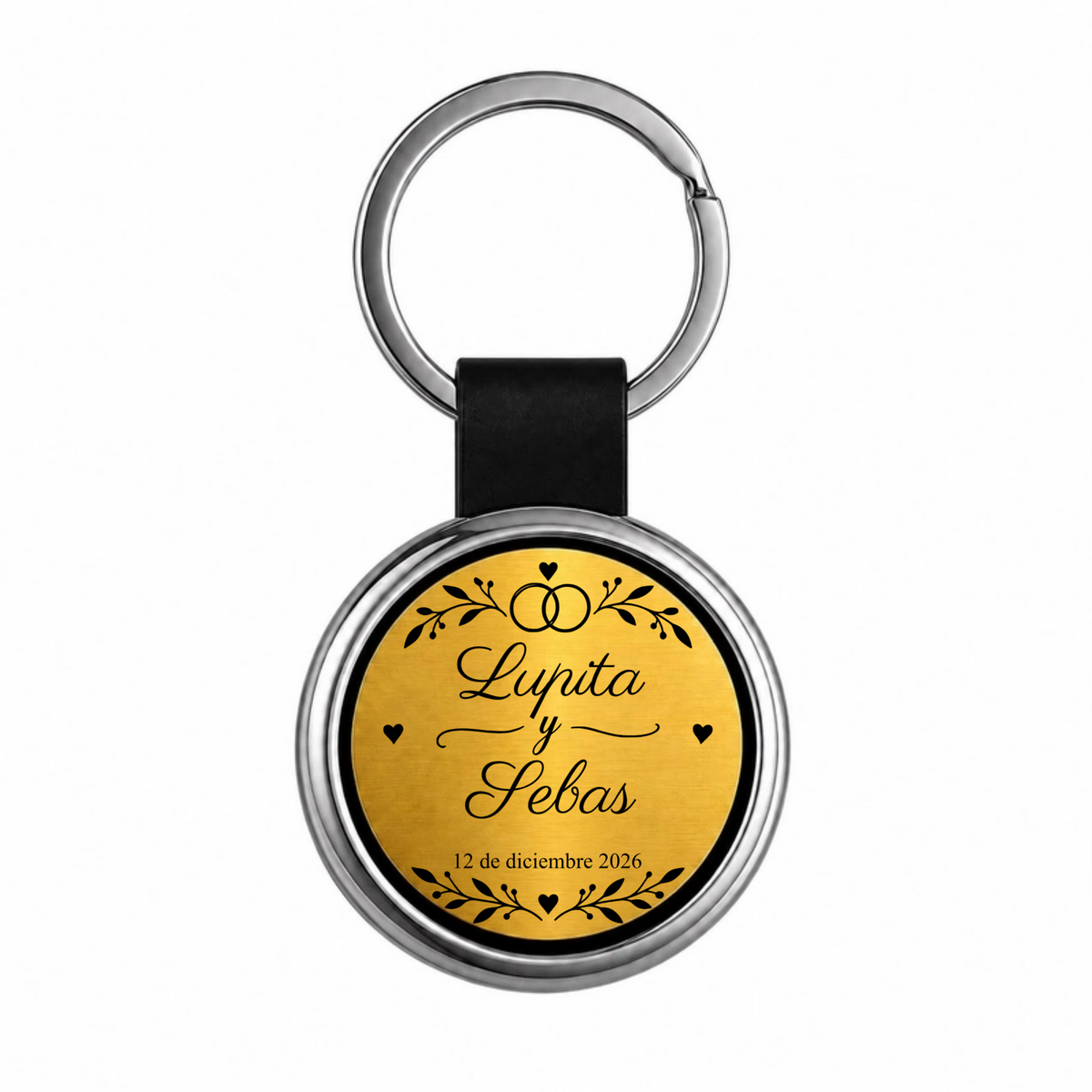Recuerdo personalizado para boda. Emblema Nupcial con nombres y fecha. Paquete 10 piezas